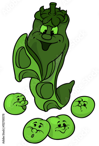 Green Pea And Beans - Color...