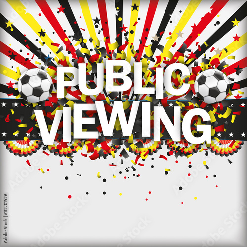 Public Viewing Cover mit Konfetti in Deutschlandfarben