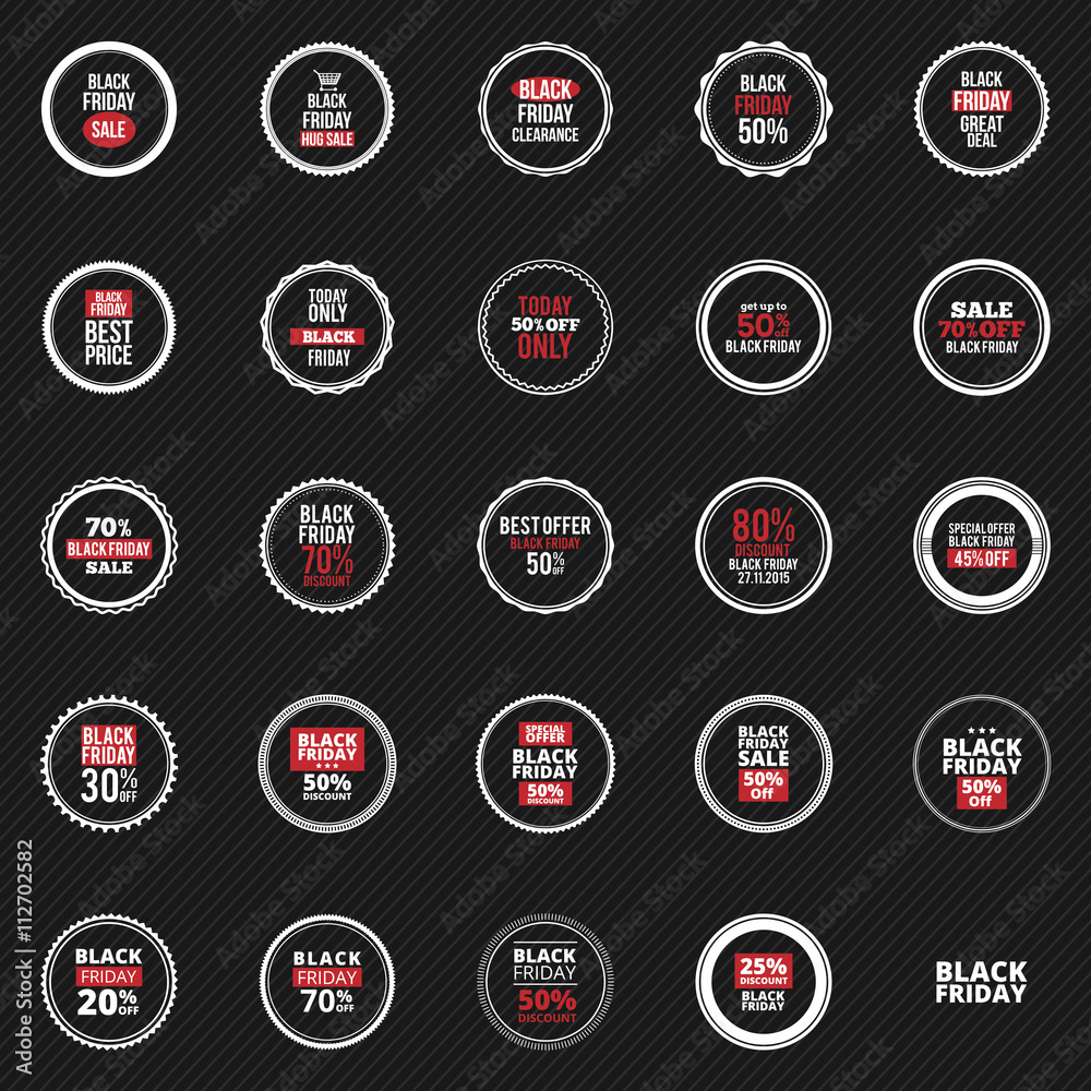 Obraz premium Black Friday Labels