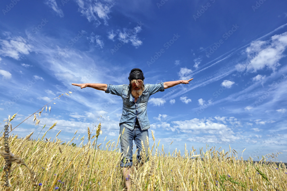 aviator in the field