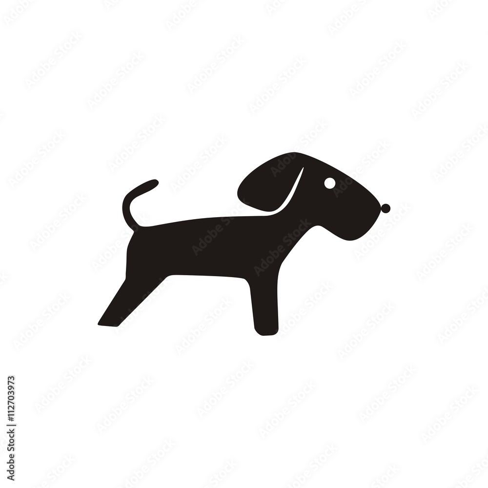 logo dog little animal vector