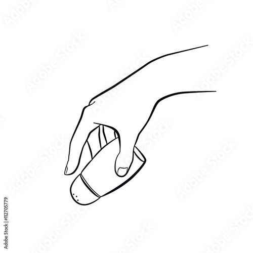 Woman hand holding salt. Kitchen tools. Outline cooking gesture. Cooking hand isolated on white background.