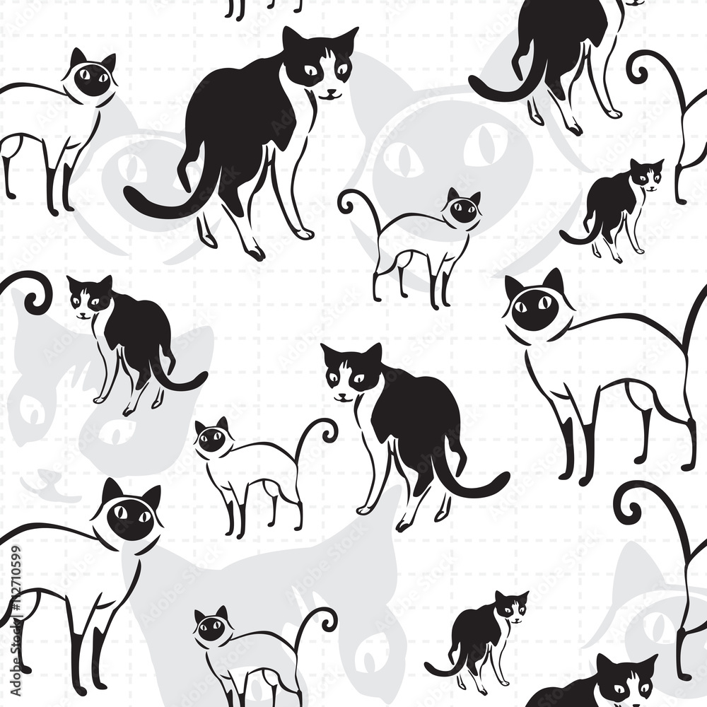 seamless cats pattern