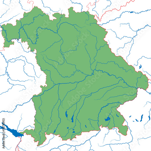 Bundesland Bayern - Landkarte