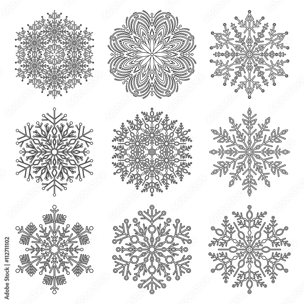 Set of Vector Snowflakes Set of Vector Snowflakes