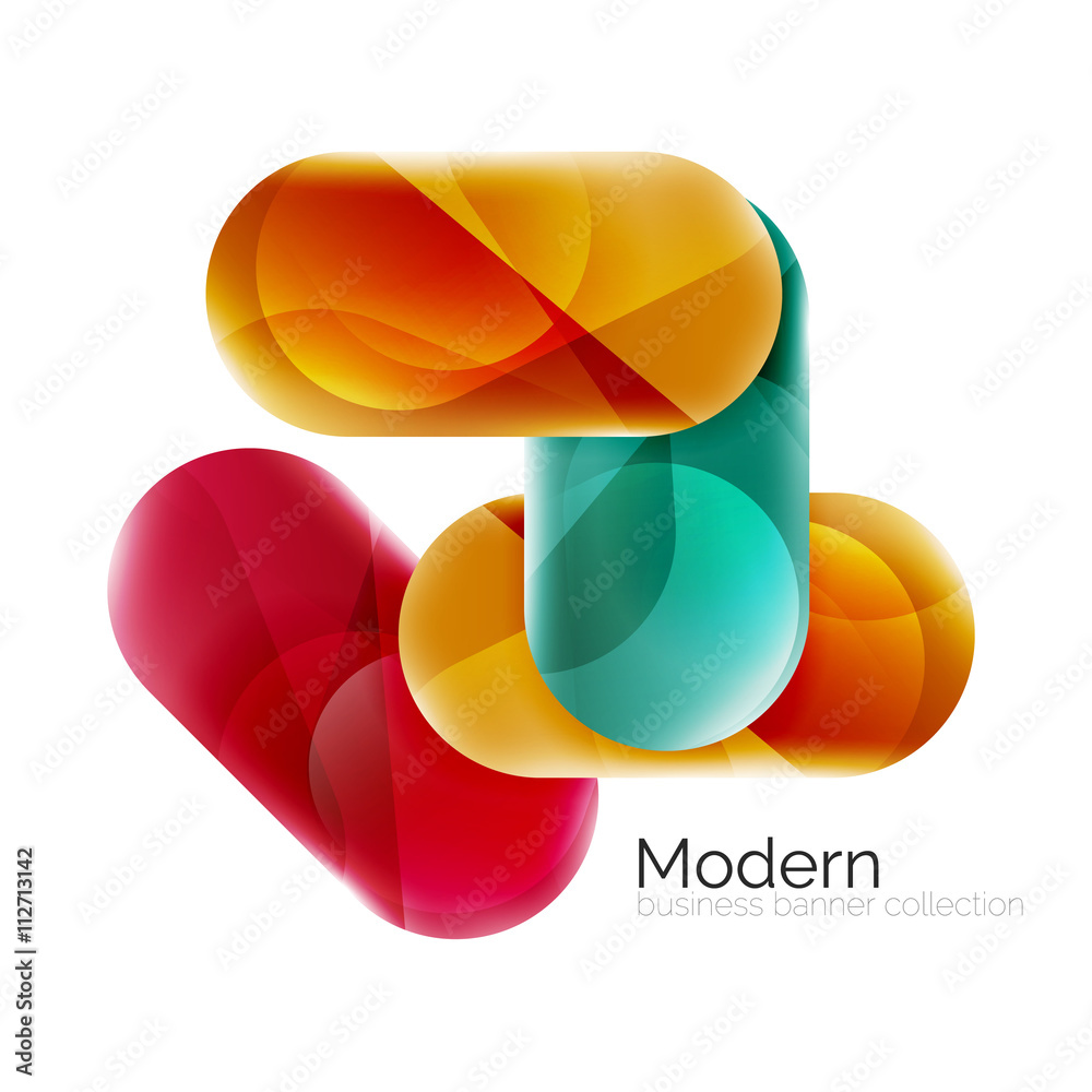 Colorful glossy glass bubbles for text