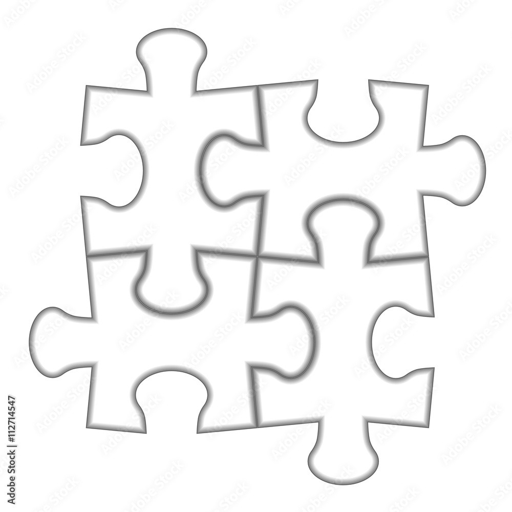 Puzzle. Vector illustration of white puzzle. Puzzle. Vector illustration of white puzzle.