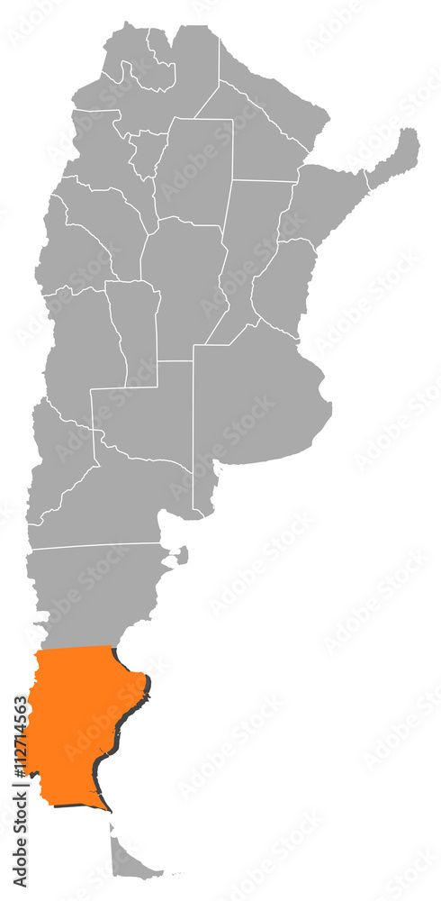 Map - Argentina, Santa Cruz