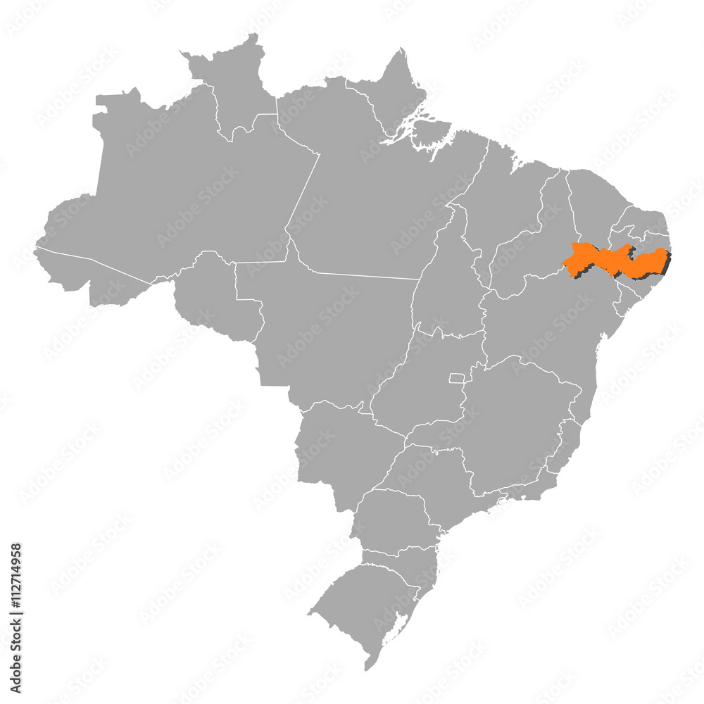 Fototapeta premium Map - Brazil, Pernambuco