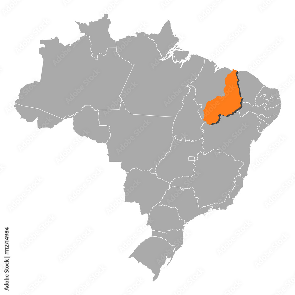 Fototapeta premium Map - Brazil, Piauí
