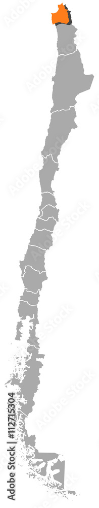 Map - Chile, Arica and Parinacota Region