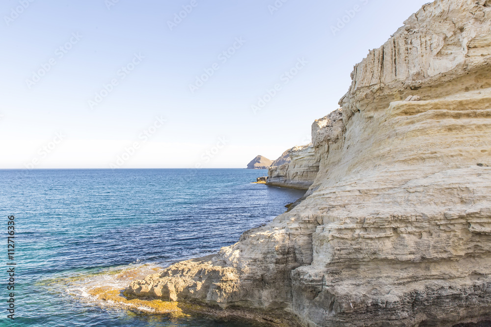 Seascape with rock formation land