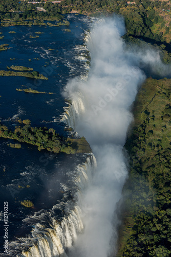 Aerial view of Victoria Falls in gorge