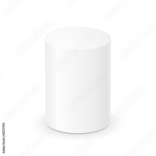 Blank white cylinder 3d template