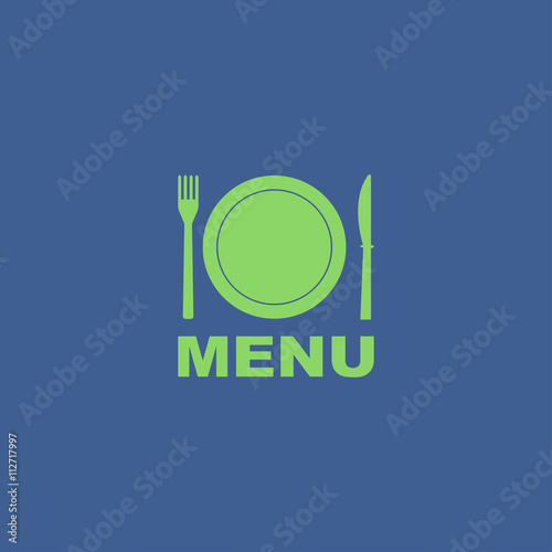 menu with cutlery sign