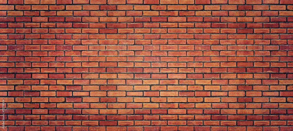 Photo & Art Print Red brick wall texture for background