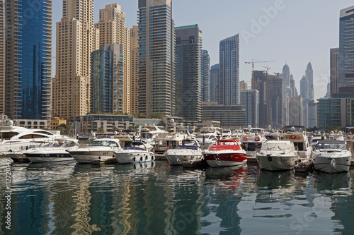 speedboats in yacht club of Marina district in Dubai © romantiche