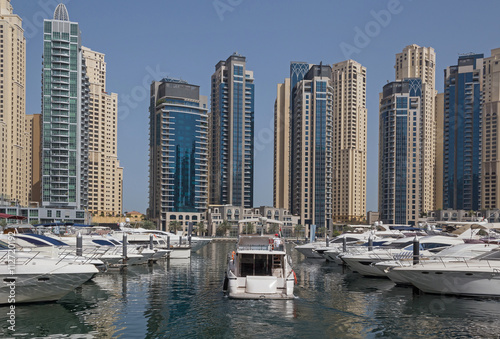 speedboats in yacht club of Marina district in Dubai © romantiche