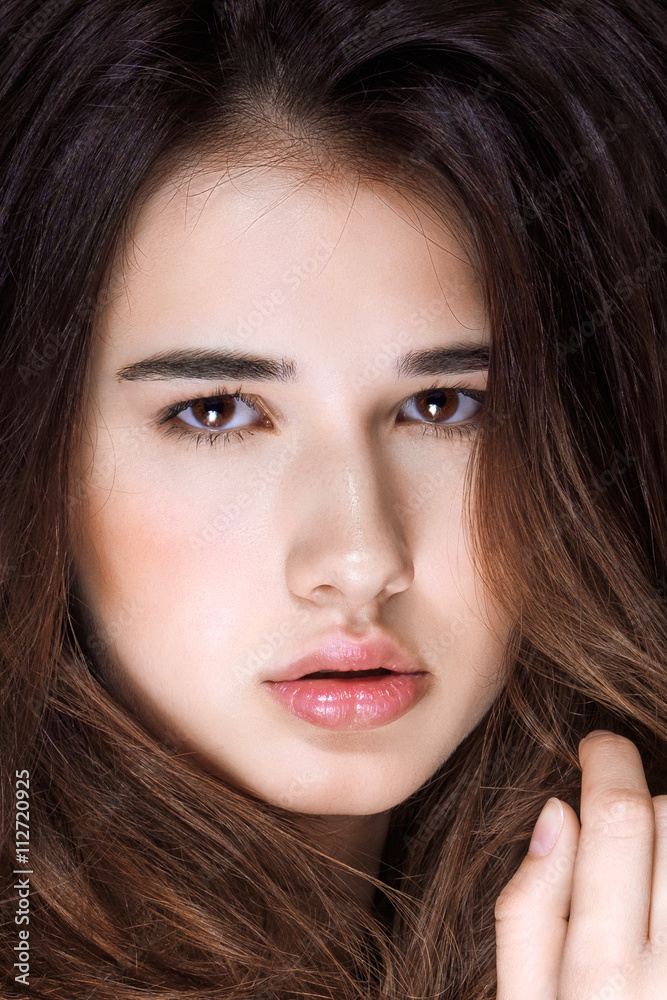 portrait of fashion model with stylish hair portrait of fashion model with stylish hair