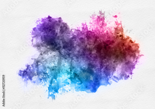 Colorful watercolor paint banner with brushstrokes