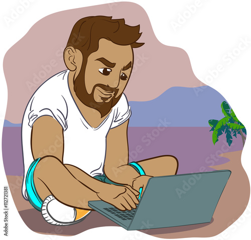 Cartoon style Computer Geek