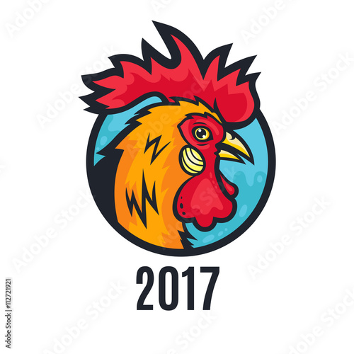 Rooster. East symbol 2017 Chinese zodiac sign