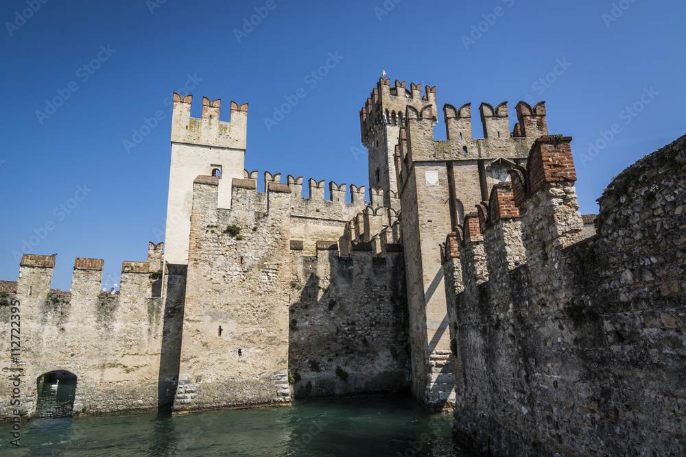  Sirmione castle in a splendid day with clear sky