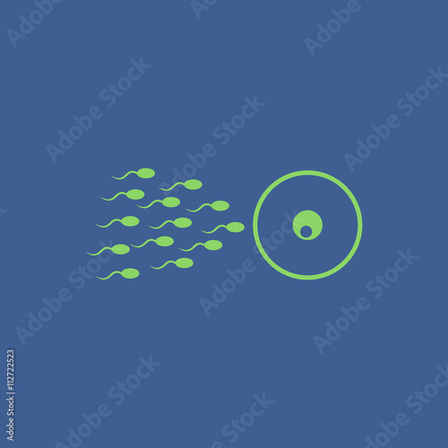 Sperm and egg cells thin line icon