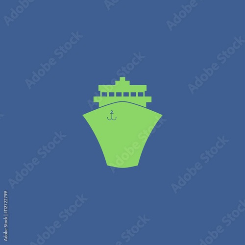 Ship icon. Flat design style. photo