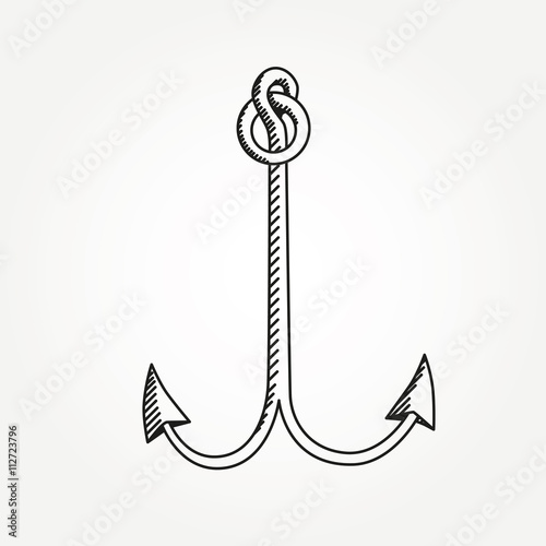 Fényképezés Anchor line icon symbol art -variable line-