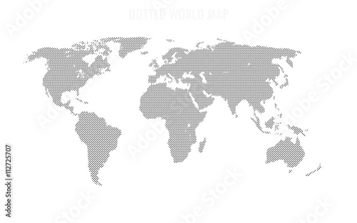 World map shape  filled with circles pattern