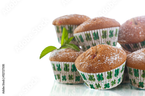 sweet baked muffins with jam inside