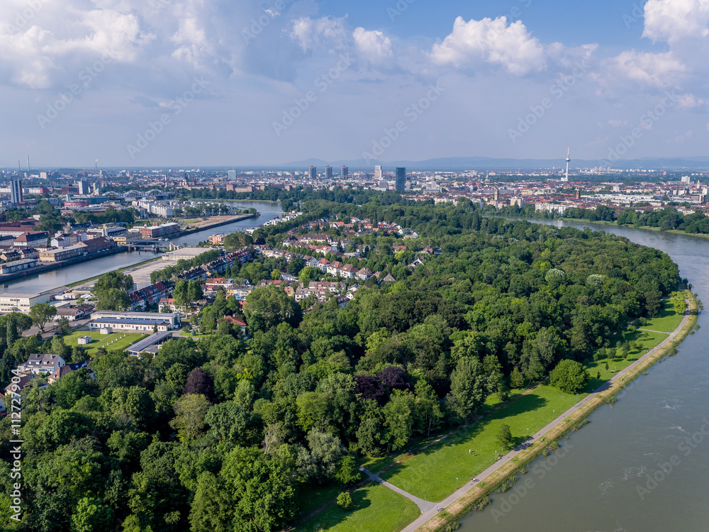 Parkinsel Ludwigshafen Lu-hafen Rheinland-Pfalz Rhein