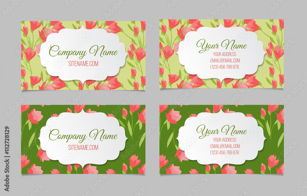 Floral business card set