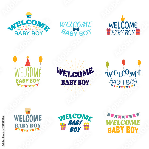 Welcome baby boy. Baby boy arrival postcards. Baby shower card d