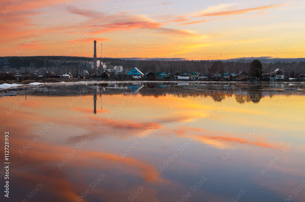 sunset reflection