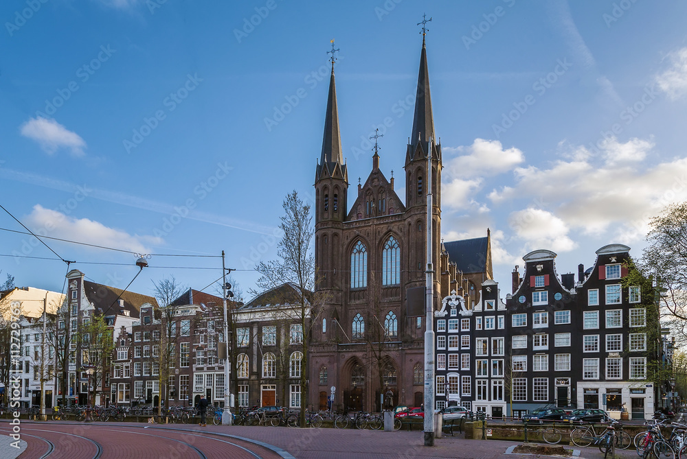 Fototapeta premium View of Amsterdam embankment, Netherlands
