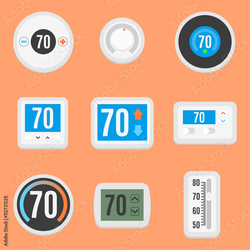Flat thermostats set