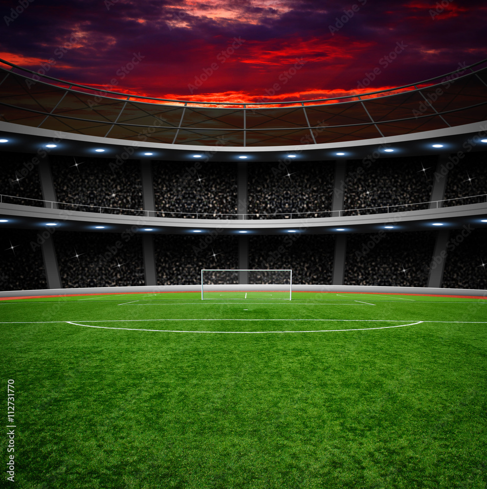 Fototapeta premium soccer stadium with the bright lights