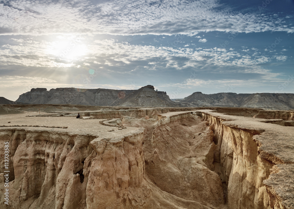 Fototapeta premium Stars Valley. Mountain range at Qeshm Island, Iran