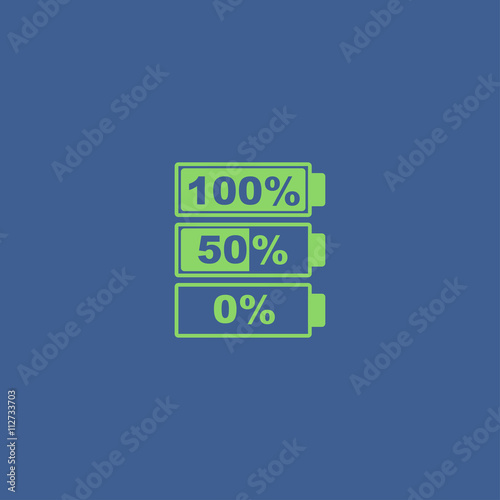 Battery icon. Flat design style.
