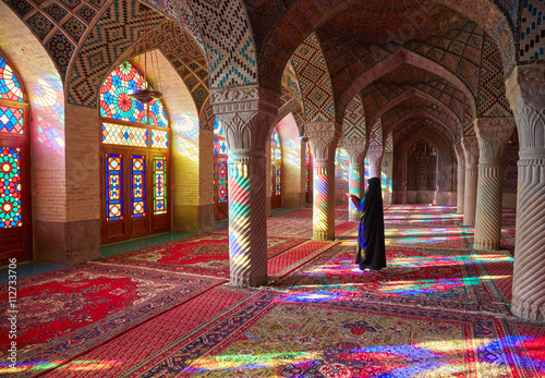 SHIRAZ, IRAN - March 01, 2016: Muslim woman praying 