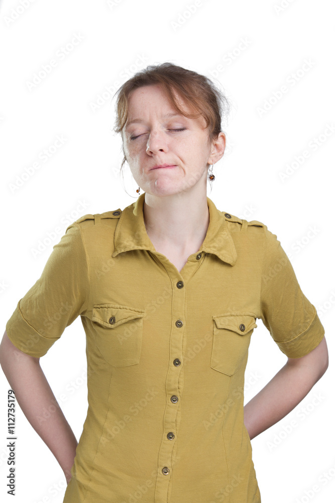 Woman portrait with eyes closed Woman portrait with eyes closed