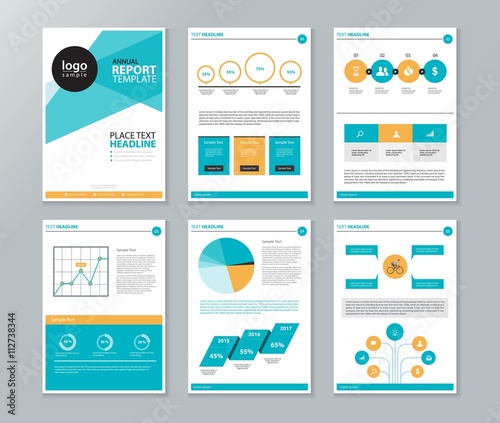 company profile ,annual report , brochure , flyer, page layout template,and business info chart element  template