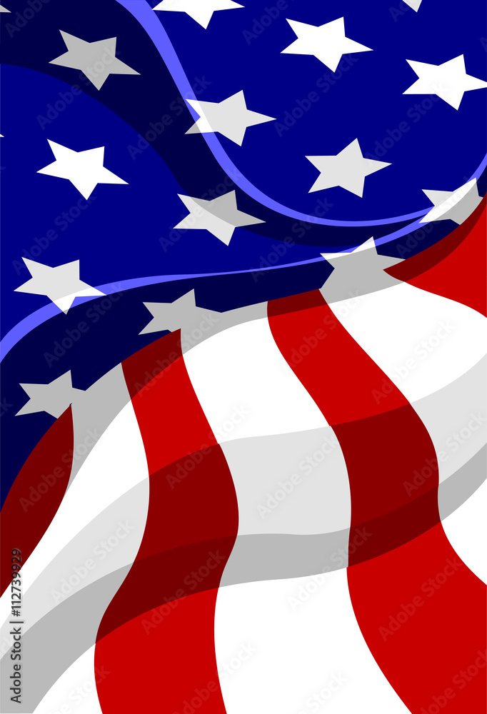 Vector illustration of part of the flag of the United States of America ...