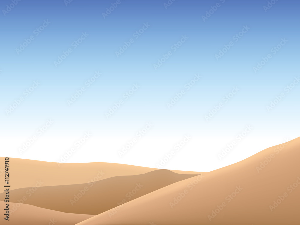 The beautiful landscape in the vast desert vector.