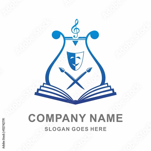 Fine Art Education Symbol Music Theater Painting Poem Vector Logo Template