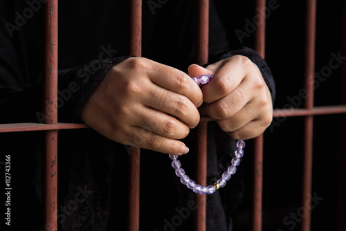 Muslim woman hand in jail © ztranger