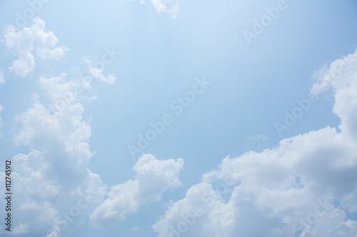 Beautiful sky with amazing white clouds 