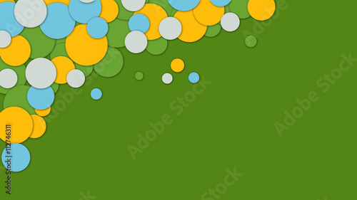 bubbles in colours on left green background motion graphics